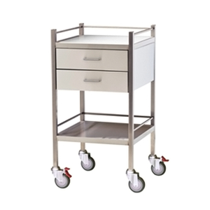 Stainless Steel 2 Drawers Hospital Treatment Cart