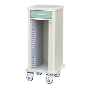 Single Row 25 Layers Medical Case History Trolley with Drawer