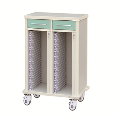 Case Note Trolleys Medical Case Records Trolley with Two Rows for Efficient Storage
