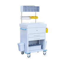ZQ-AT690-01H Steel Resuscitation and Anesthesia Trolley with Secure Storage