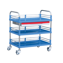 ZQ-UT-02 Multi-Purpose ABS Hospital Medical 3 Shelf Utility Cart with Drawer