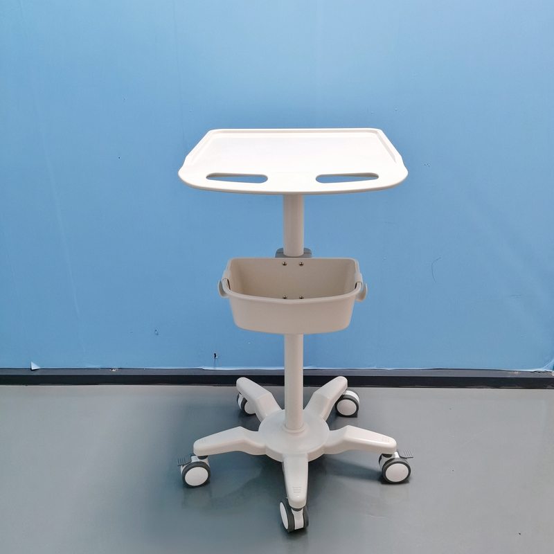 Mobile ECG monitor trolley with ABS top and medical basket from China supplier