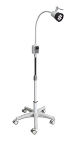 Adjustable LED medical examination light with flexible arm and mobile base for hospital clinic examination