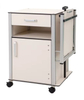 Ergonomic bedside locker designed for medical use, featuring moisture-resistant HPL board