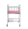 China Supplier Pediatric Furniture Metal Medical Infant Baby Cot Bed with Wheels