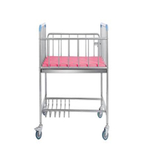 China Supplier Pediatric Furniture Metal Medical Infant Baby Cot Bed with Wheels