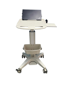 Adjustable medical laptop trolley with ABS panel and aluminum base