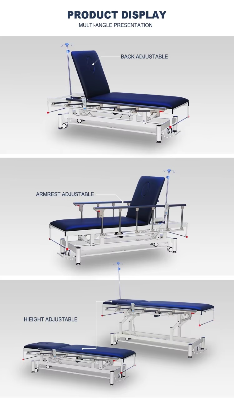 electrical exam couch with side rail
