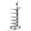 Multi-purpose endoscopy trolley with five-layer trays and ergonomic handle