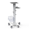 Aluminum ventilator trolley with adjustable shelf and hospital brake wheels