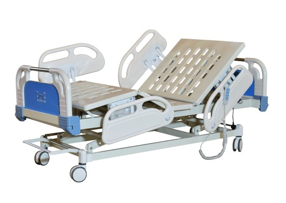 Durable electric hospital bed with height adjustment, CPR, ABS side rails, and stamping bed surface