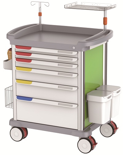 Hospital Medical Emergency Clinical Trolley With Drawers