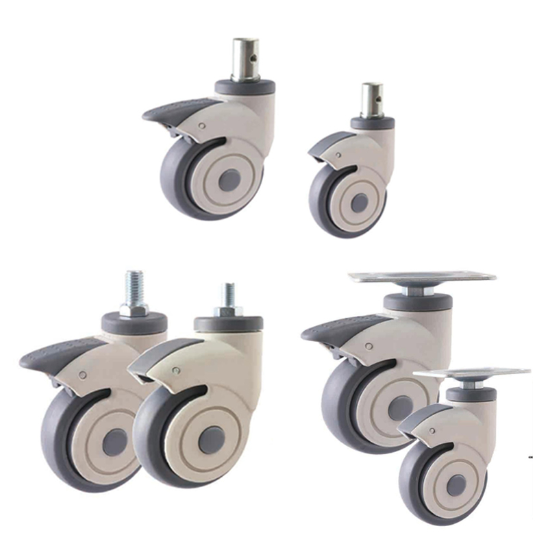 Top Medical Caster Replacement Parts Available 5 Inch Swivel TPR Wheel Nylon Medical Caster 