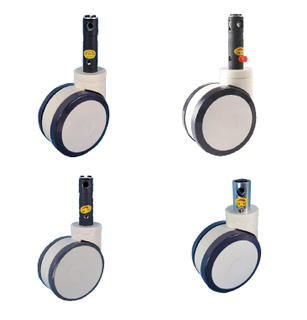 5 Inch PU Twin Wheel Central Lock Medical Caster for Hospital Bed