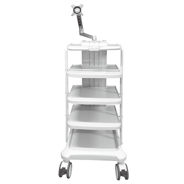 Hospital Grade Endoscope Trolley with Multiple Shelves and Cable Management for Surgical Equipment