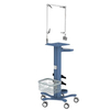 Mobile ventilator cart with silent casters and integrated cable support