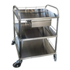 stainless steel dressing trolley with 360° rotating bucket and medical castors