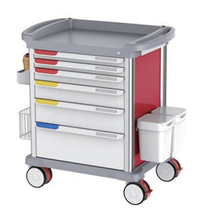 Hospital Luxurious Abs Medication Nursing Trolley With Treatment Cart