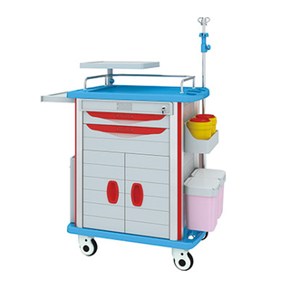 ZQ-ET-750/850-02 ABS Drawers Dressing Cure Medical Emergency Trolley for Sale