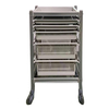 Aluminum hospital medical trolley with ABS ISO trays and smooth wheels