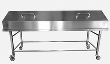 ZQ-RD1519 Stainless Steel Mobile Mortuary Trolley with Hinged Cover