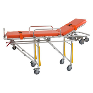 Aluminum alloy ambulance stretcher with three-level loading system for emergency rescue