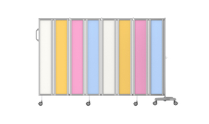 Medical Privacy Colorful Folding Hospital Partition Screen On Wheels