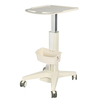 Trolley for vital signs monitor with aluminum base, white finish, mute casters