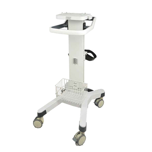 Compact ventilator cart with dual-side tubing support and silent wheels