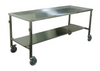 304 stainless steel mortuary trolley with two shelves and drainage hole for autopsy and forensic laboratory use