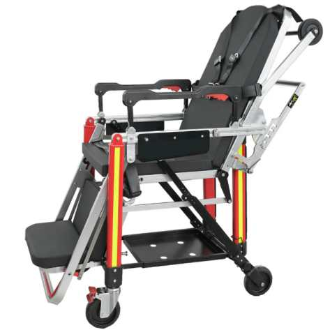 Aluminum alloy ambulance stretcher chair with foldable design and safety belts