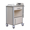 Aluminum frame HPL bedside cabinet with storage,Mobile hospital bedside locker 