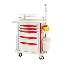 ZQ-ET-750/850-03H ABS Drawers Dressing Cure Medical Emergency Trolley for Sale