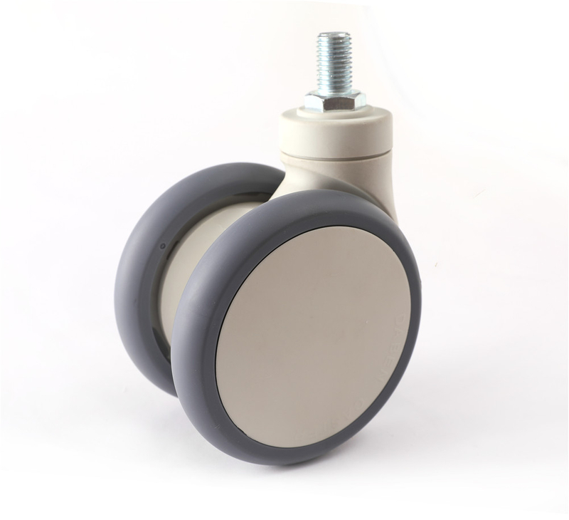 3 inch/4 inch/ 5 inch Threaded Stem Double Wheels Medical Caster Wheels for Equipment