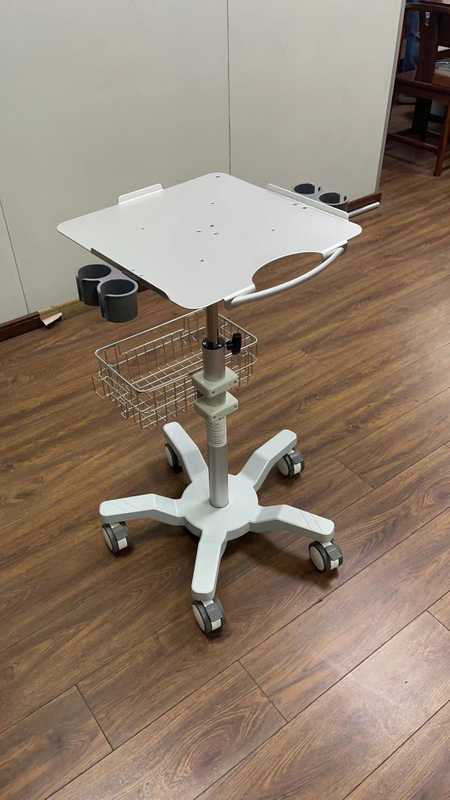 Fixed Height ECG Cart with Metal Basket and Silent Casters for Hospital Use