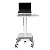 Adjustable medical laptop cart with printer tray and tablet stand