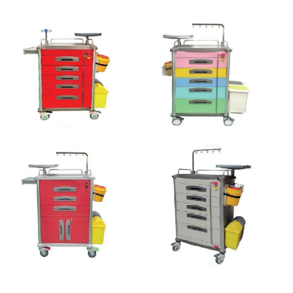 Aluminum Medical Crash Cart with Multiple Drawers for Easy Access