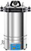 SUS304 desktop steam sterilizer with LED display and dual scale pressure gauge for clinics and labs