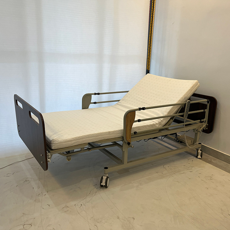Multifunctional electric nursing bed with side turning and adjustable backrest for elderly care