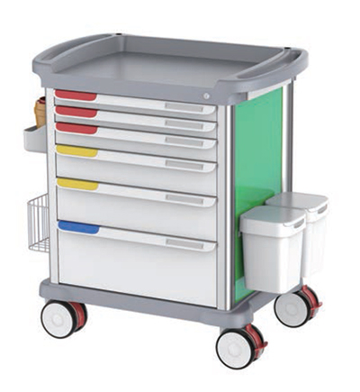 Hospital Luxurious Abs Medication Nursing Trolley With Treatment Cart