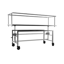 Stainless Steel Mortuary Body Transfer Trolley with Height Adjustment