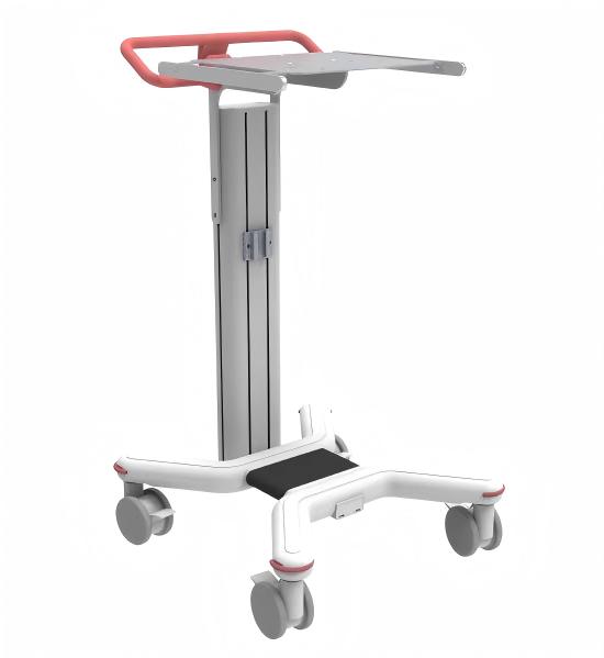 Portable ventilator stand with anti-tip base and cable management system for emergency use