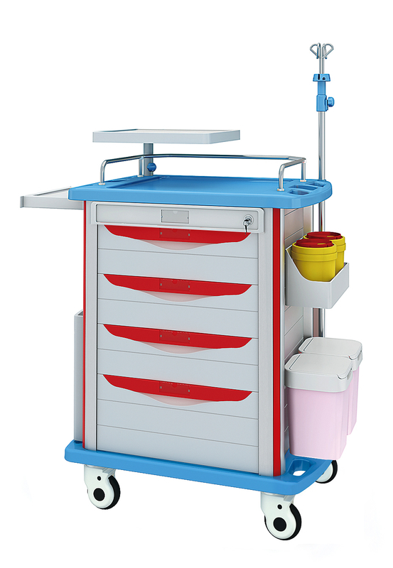 ZQ-ET-750/850-01H China ABS Hospital Patient Nursing Emergency Trolley Price