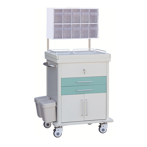 Aluminium Column Metal Medical Anestesia Trolley 5 Drawers for Hospital