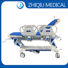ZQ-TSM-02H Manual Crank Patient Transfer Stretcher Trolley with Four Side Rail for Sell 