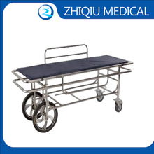 ZQ-TSM-09D Patient Stretcher Stainless Steel Wheeled Stretcher with Two Big And Small Wheel