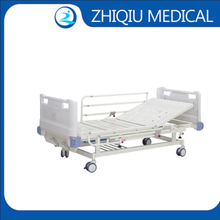2 Function Clinic Medical Metal Adjustable Manual Nursing Patient Hospital Bed With Casters