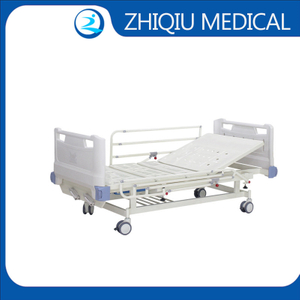 2 Function Clinic Medical Metal Adjustable Manual Nursing Patient Hospital Bed With Casters