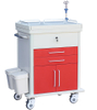 ZQ-ET690-07H Hospital First Aid Emergency Trolley Cart with CPR Board with caster 