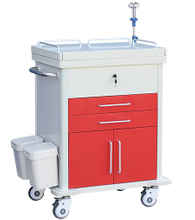 ZQ-ET690-07H Hospital First Aid Emergency Trolley Cart with CPR Board with caster 